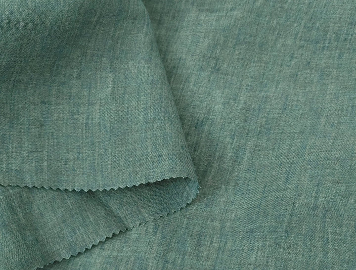 100% Linen Crispy Fabric 21s Vintage Chambray New Colorways for 2024 - The Linen Lab - Khaki