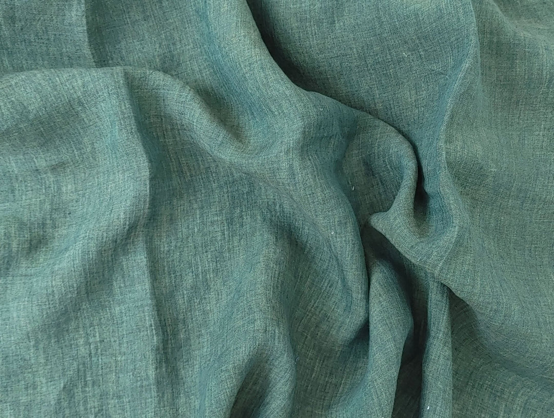 100% Linen Crispy Fabric 21s Vintage Chambray New Colorways for 2024 - The Linen Lab - Khaki
