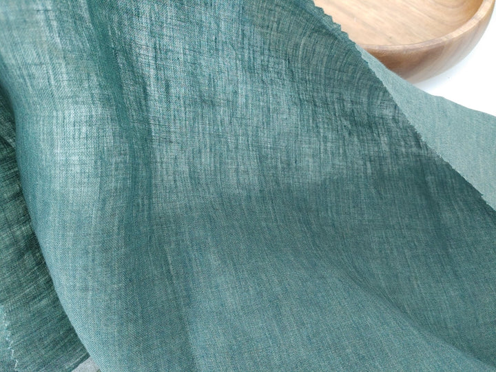 100% Linen Crispy Fabric 21s Vintage Chambray New Colorways for 2024 - The Linen Lab - Khaki