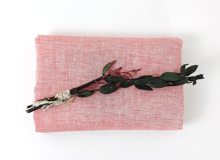 100% Linen Fabric 21s Vintage Chambray New Colorways for 2024 - The Linen Lab - Pink