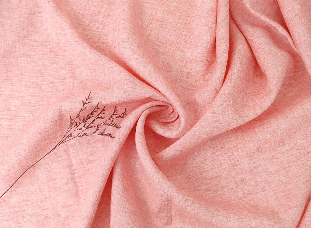 100% Linen Fabric 21s Vintage Chambray New Colorways for 2024 - The Linen Lab - Pink