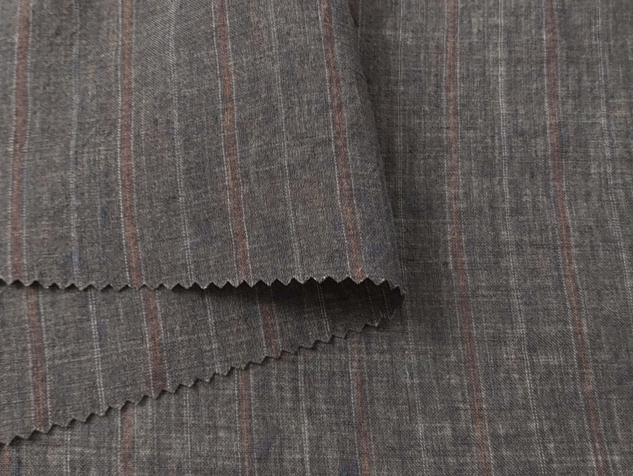100% Linen Fabric Delave Stripe Lightweight 7500 7501 7751 7723 7724 - The Linen Lab - Brown