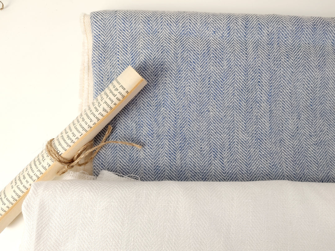 Linen Cotton Herringbone Twill Fabric Heavy Weight 7548 7549