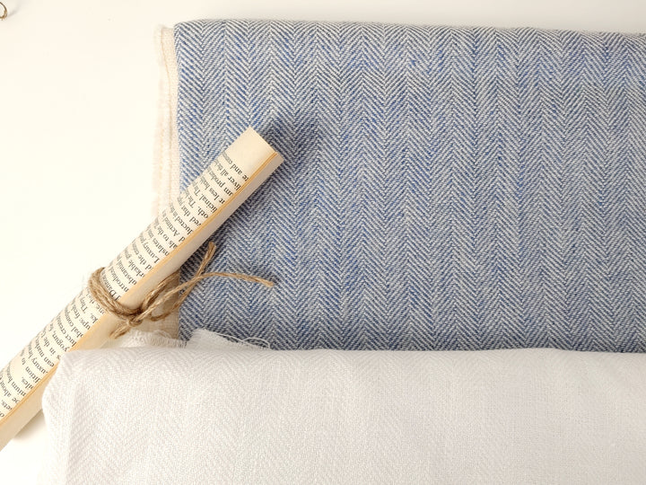 Linen Cotton Herringbone Twill Fabric Heavy Weight 7548 7549