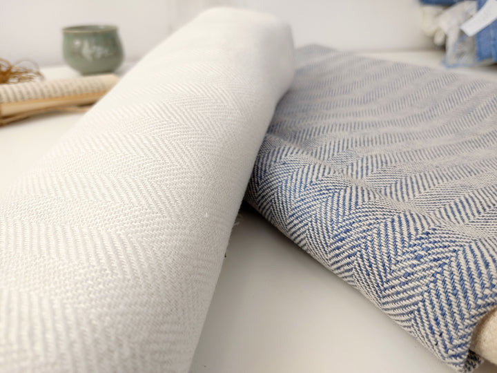 Linen Cotton Herringbone Twill Fabric Heavy Weight 7548 7549