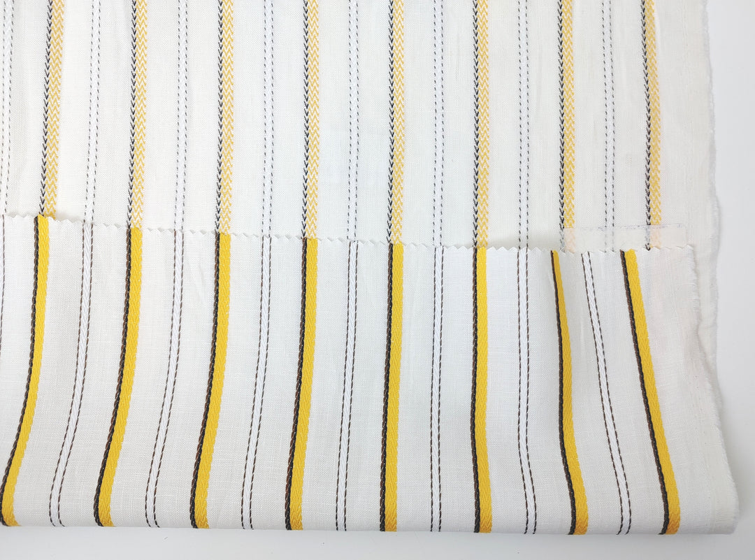 Linen Cotton Dobby Stripe Fabric Medium Weight 2804 2805