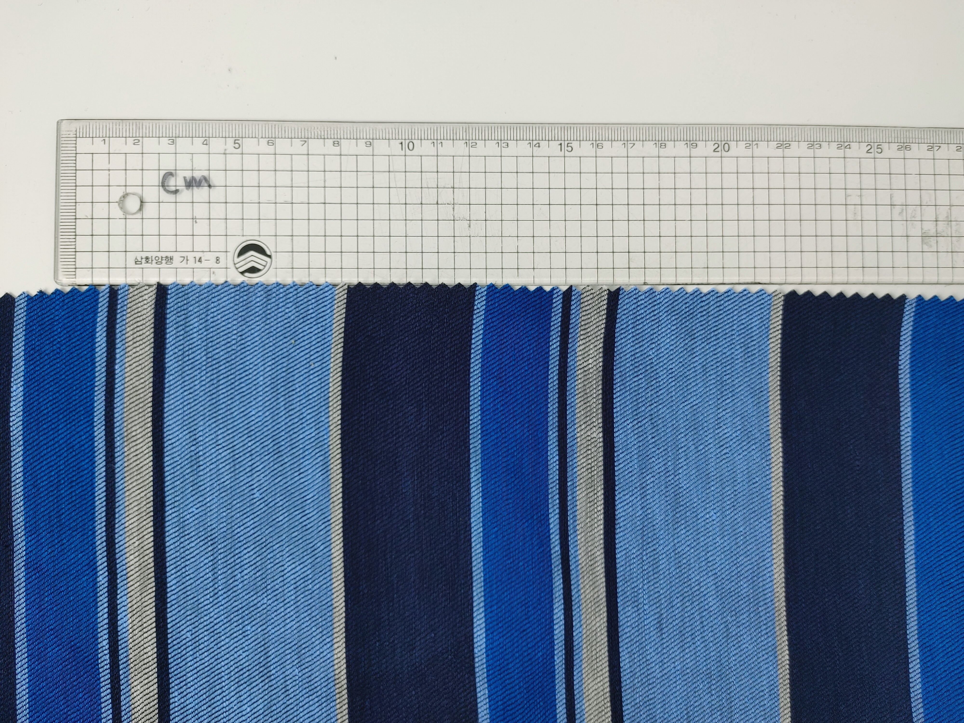 Blue Linen Rayon Twill Multi Stripe Fabric 4723