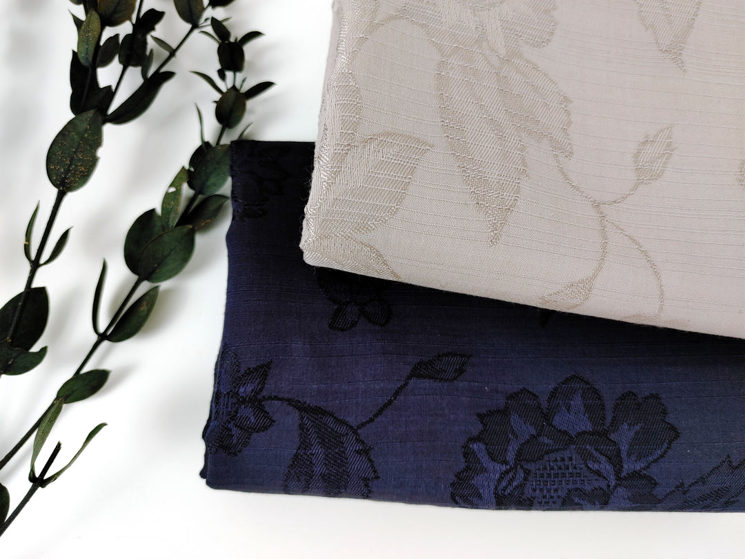 Silky Floral Jacquard Fabric - Tencel Rayon Cotton, Light & Soft 3505 2807 2088