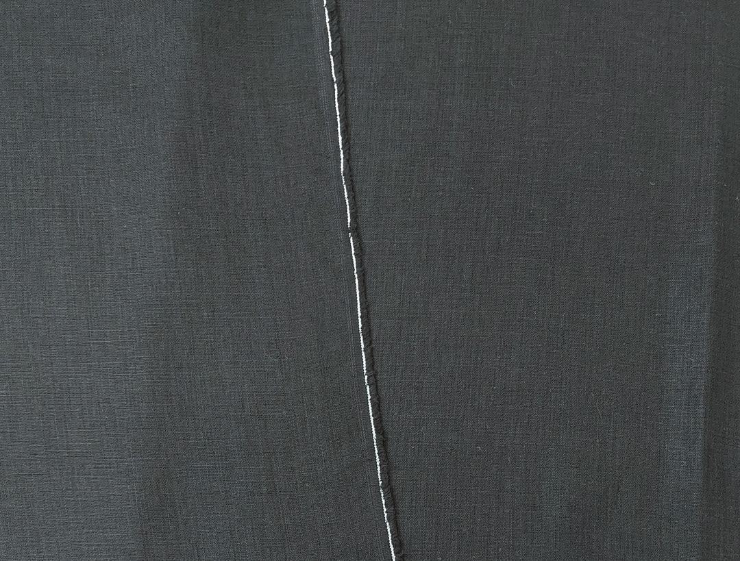 Black Double Face Fabric - 95% Linen 5% Cotton, Medium to Heavy Weight 898
