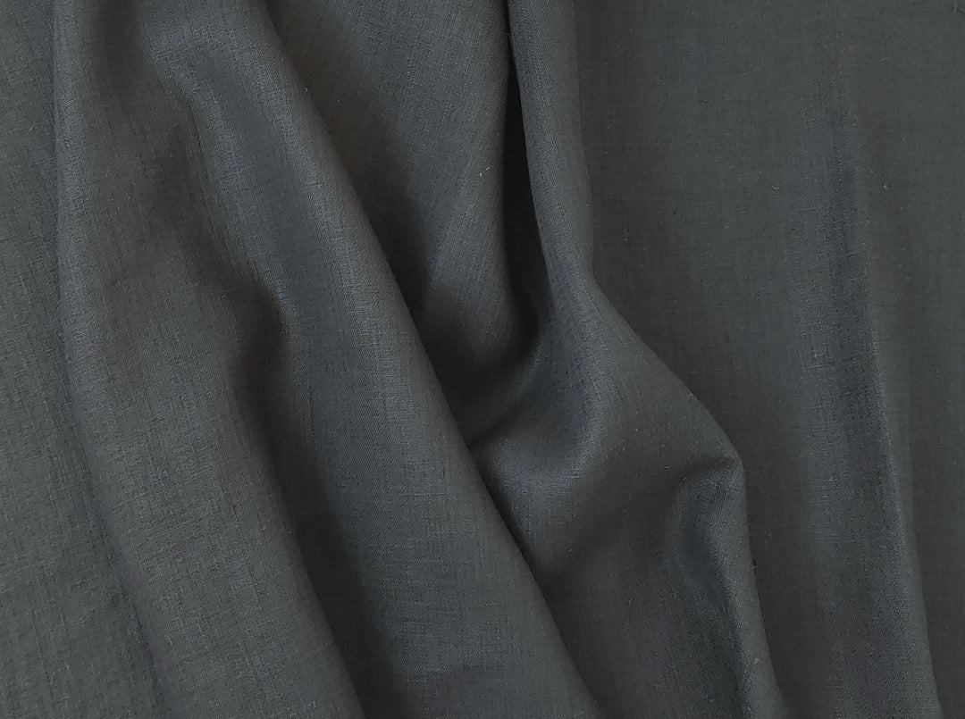 Black Double Face Fabric - 95% Linen 5% Cotton, Medium to Heavy Weight 898