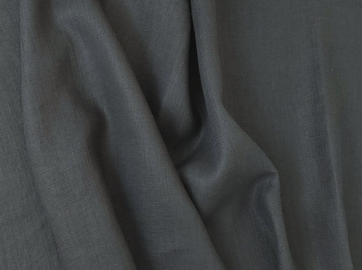 Black Double Face Fabric - 95% Linen 5% Cotton, Medium to Heavy Weight 898