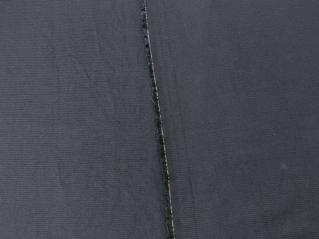 Navy Linen Rayon Nylon Blend Fabric - Medium Weight with Subtle Stripes 7900
