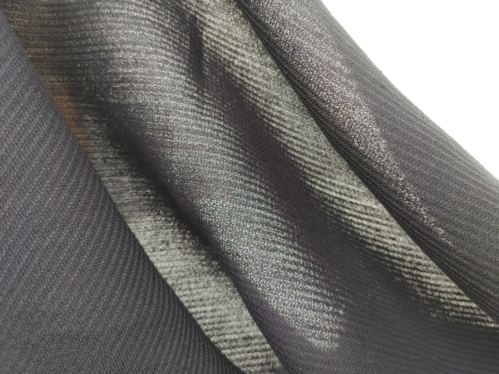 Navy Linen Rayon Nylon Blend Fabric - Medium Weight with Subtle Stripes 7900
