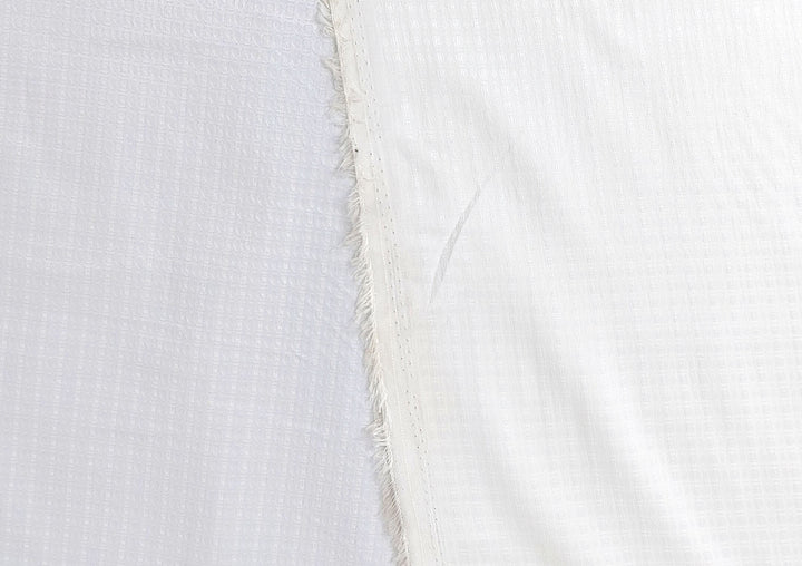 White Polyester Nylon PU Jacquard Fabric - Highly Stretchable 3927