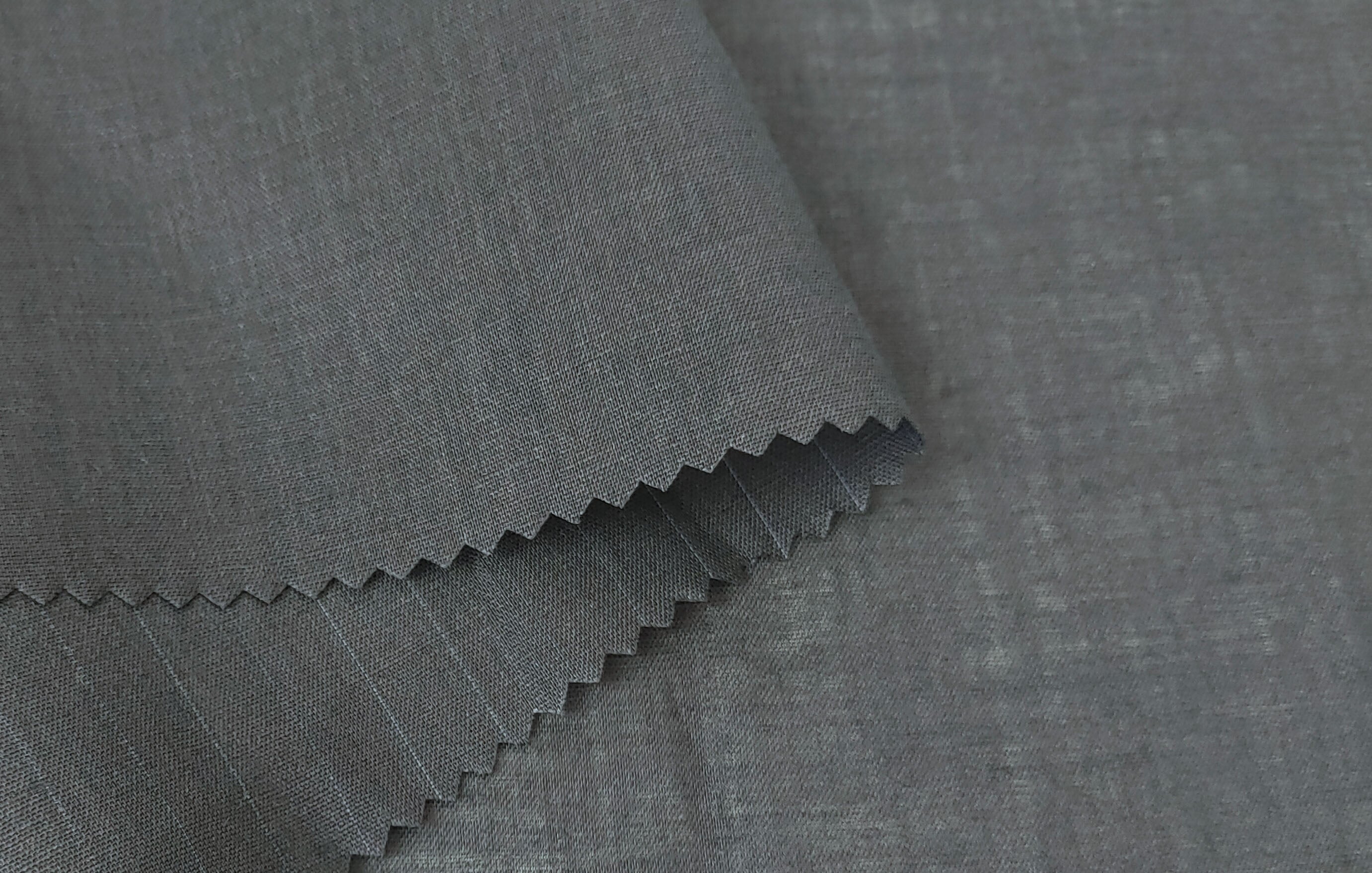 100% Ramie Fabric: Lightweight Black with Delicate Stripe Pattern 7521