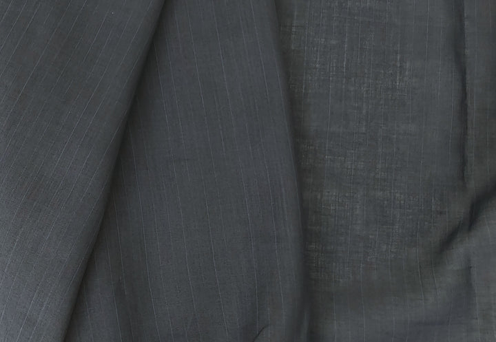 100% Ramie Fabric: Lightweight Black with Delicate Stripe Pattern 7521