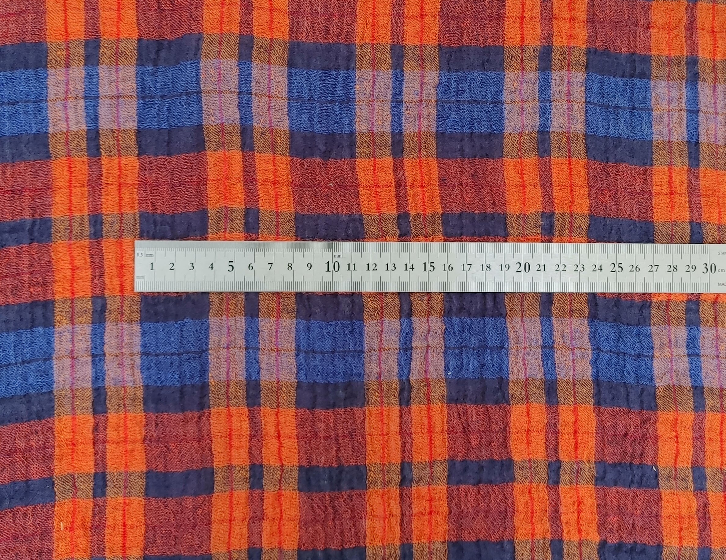 Lightweight Orange Linen-Polyester Fabric with Natural Wrinkle Effect 7943