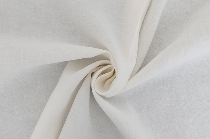 White Linen-Nylon Hi-Twist Fabric: Durable Elegance 7945