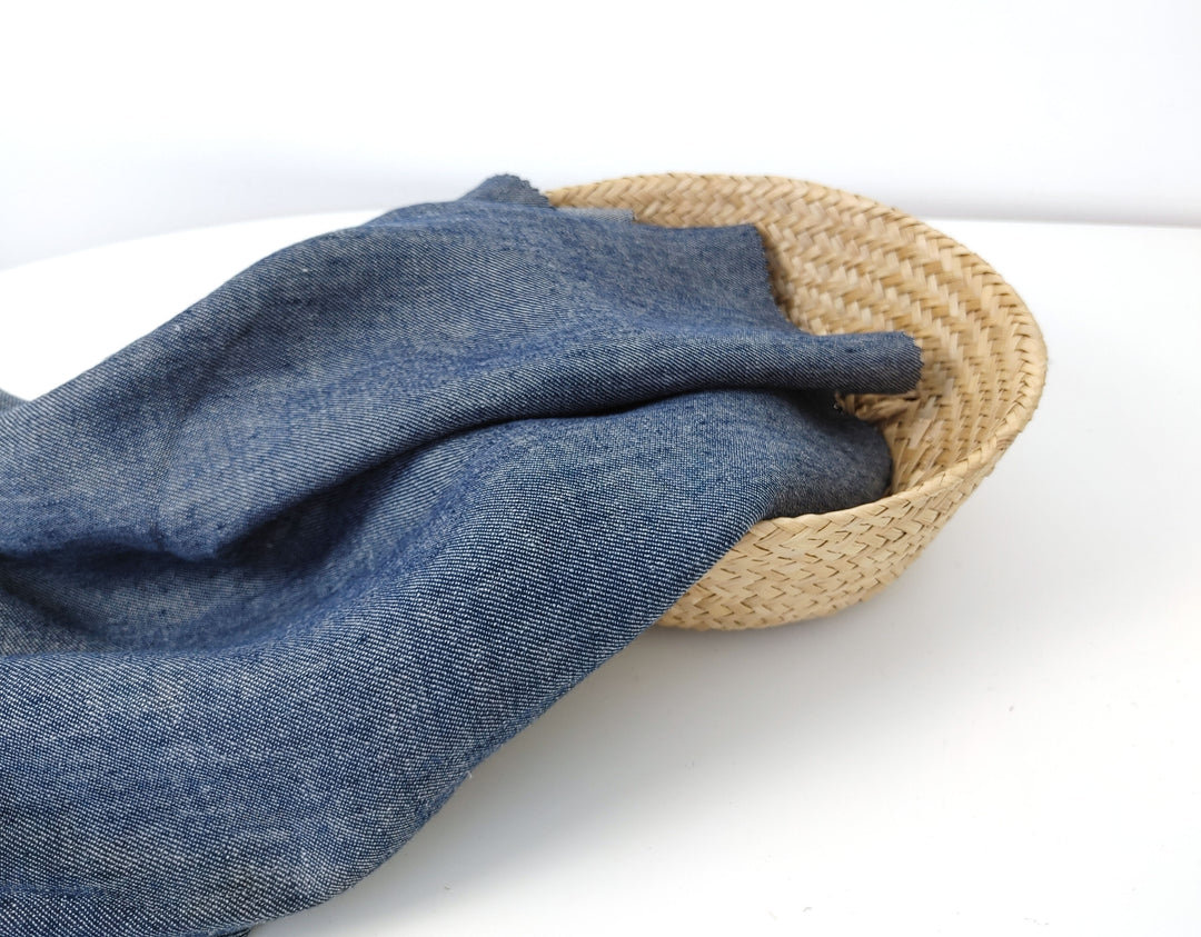 Linen-Nylon Twill Chambray Fabric – Enhanced Handfeel 7862 7266 7267