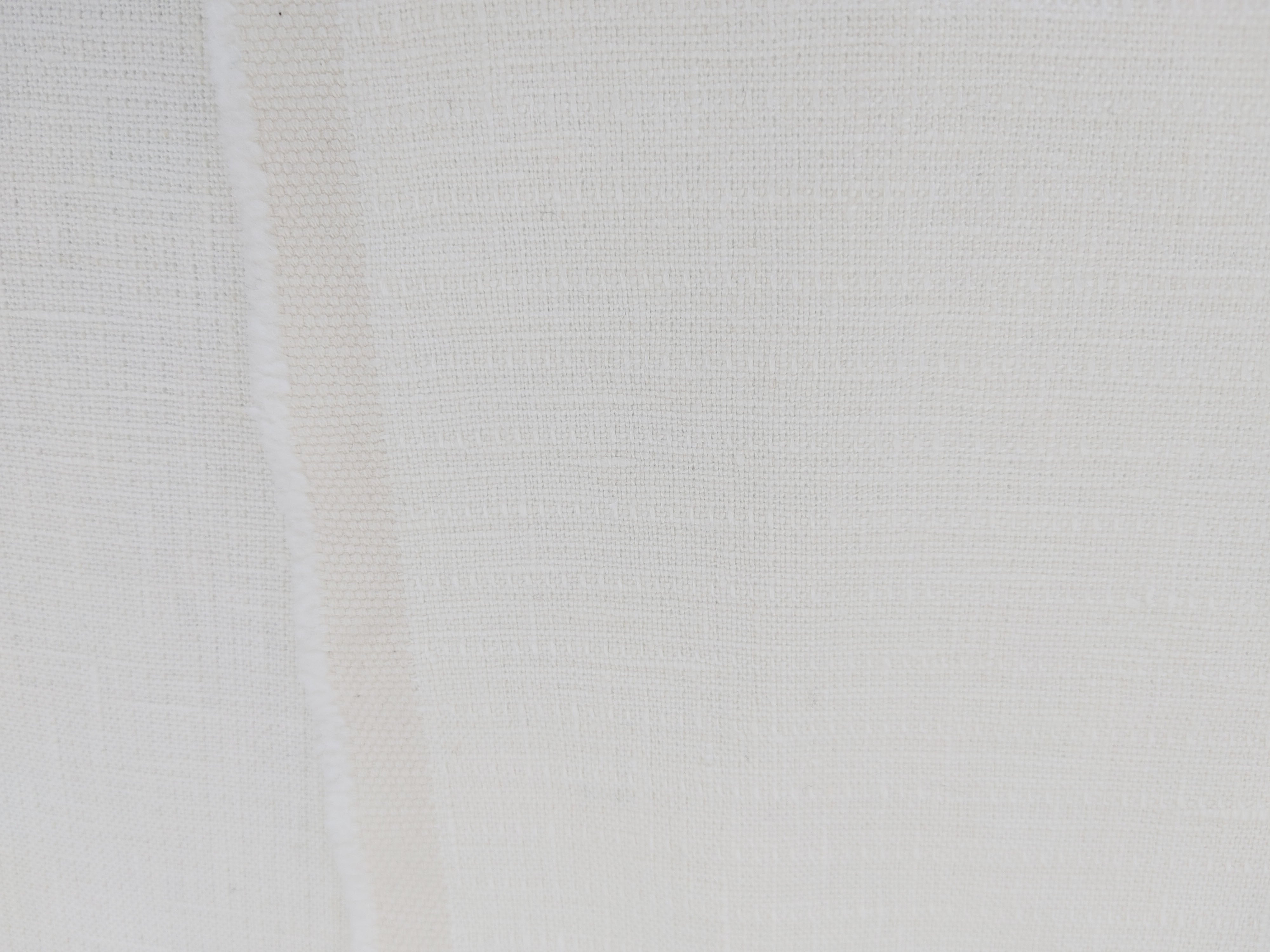 Heavyweight Double Face Linen Fabric - White, Soft Handfeel 4240