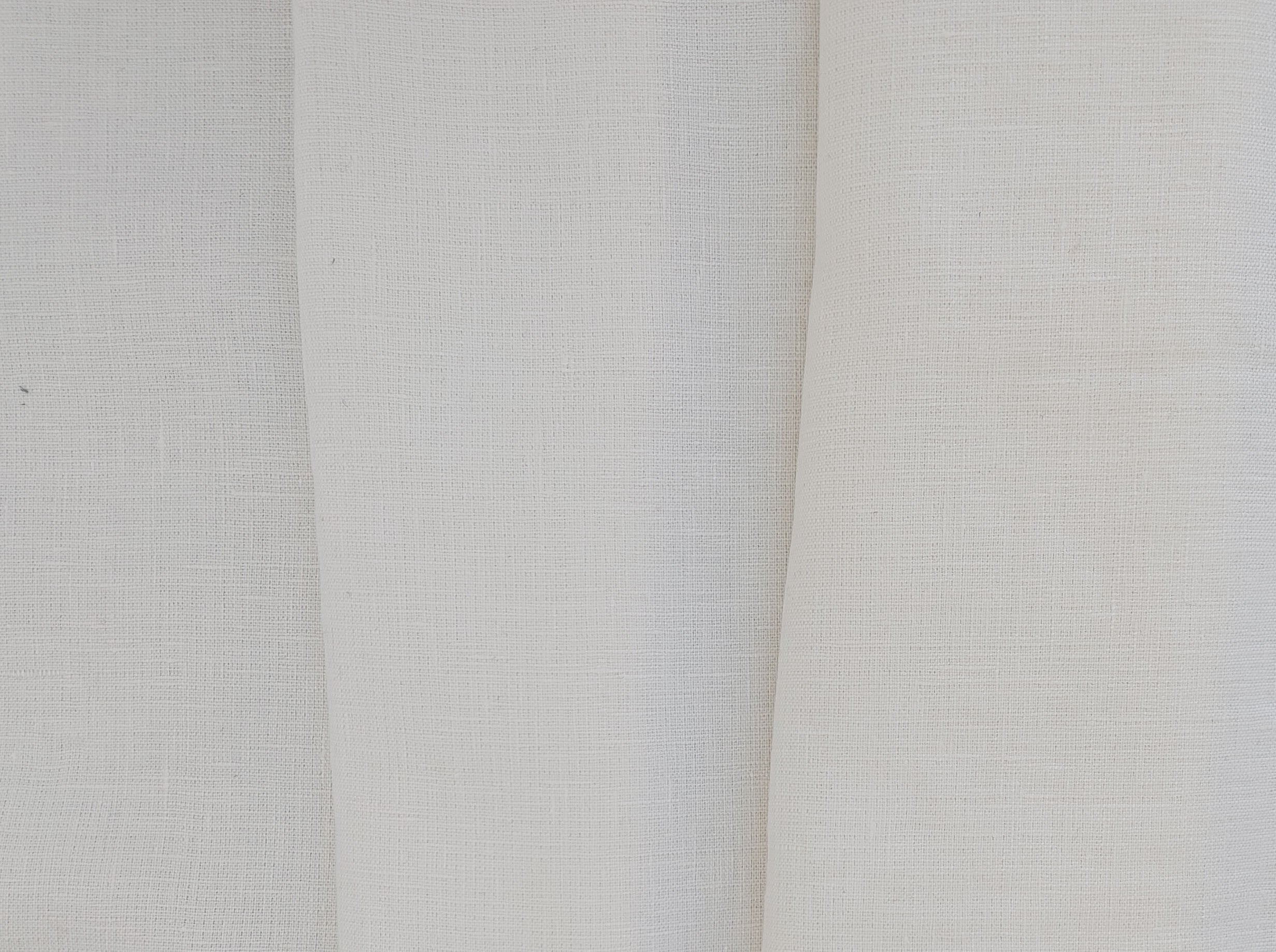 Heavyweight Double Face Linen Fabric - White, Soft Handfeel 4240