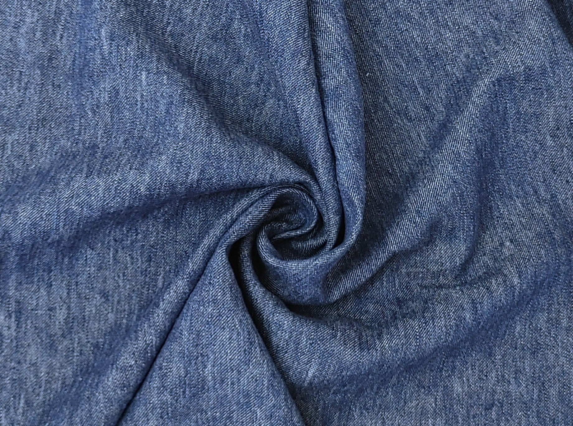 Linen-Wool Twill Fabric - Blue Denim Style, Soft Handfeel 7956