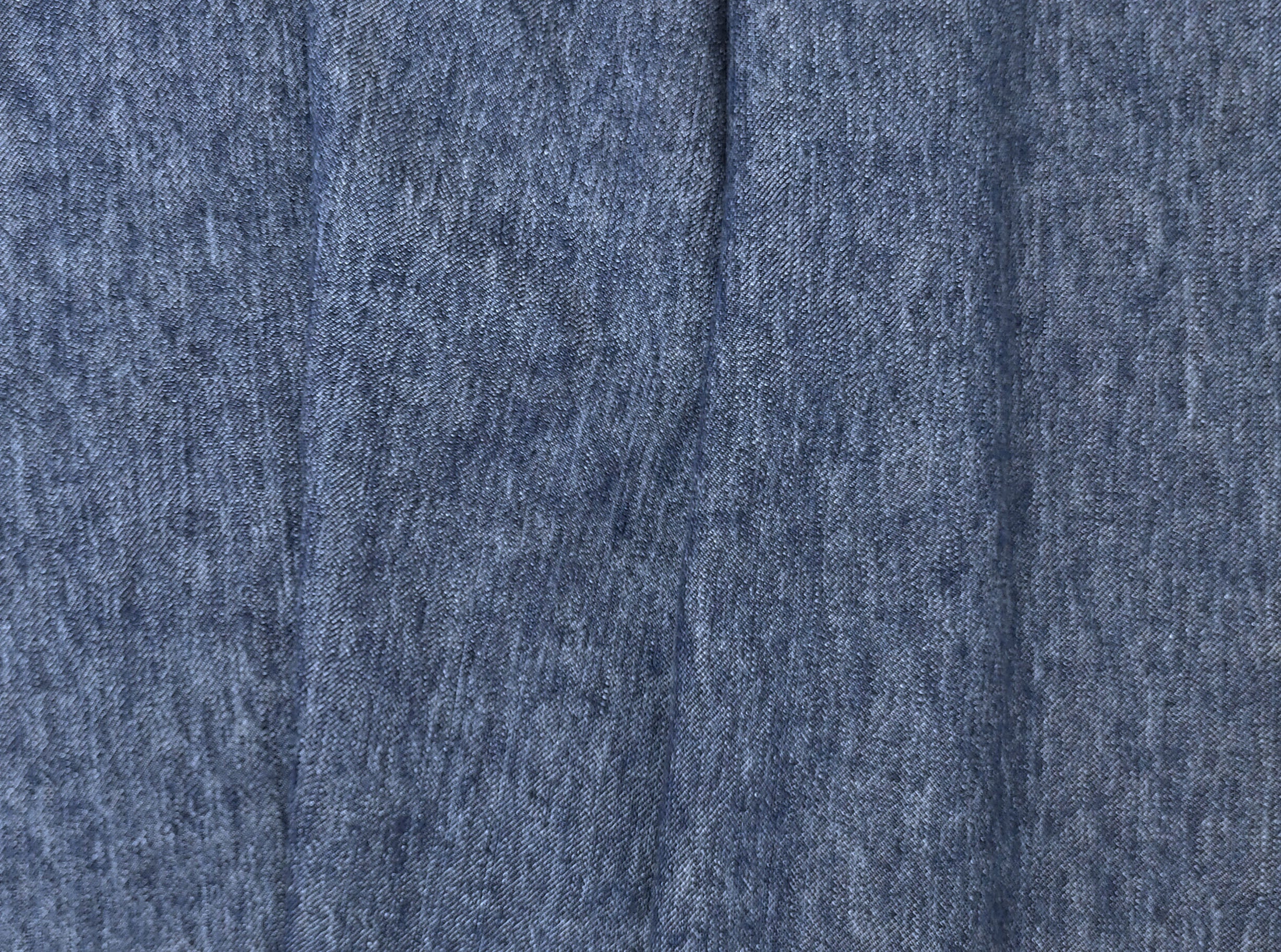 Linen-Wool Twill Fabric - Blue Denim Style, Soft Handfeel 7956