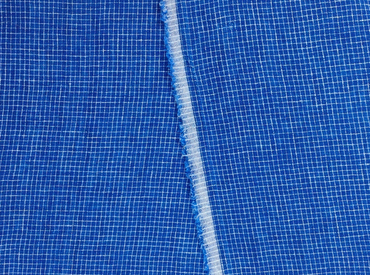 Blue 100% Linen Fabric: Viking Age Hedeby Windowpane Pattern 7958