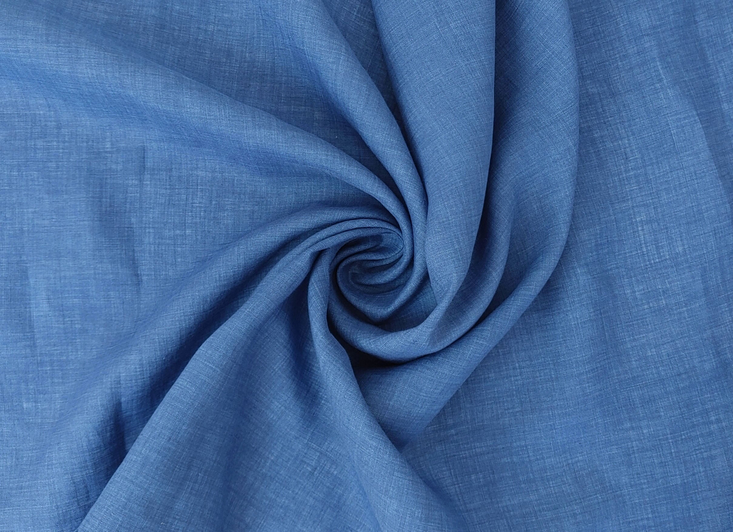 Blue Delave 100% Linen Fabric – Lightweight & Soft 4330