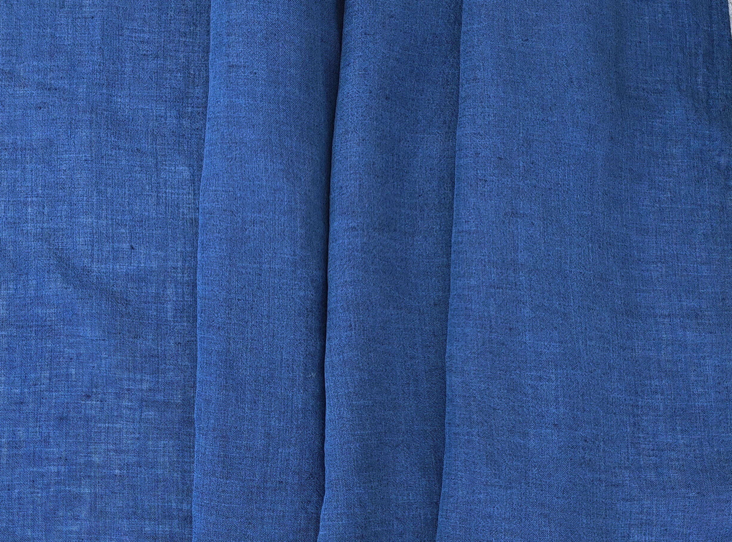 1y precut : Navy Chambray Linen Fabric  – Light Weight, Soft, and Crisp with a Cool Touch