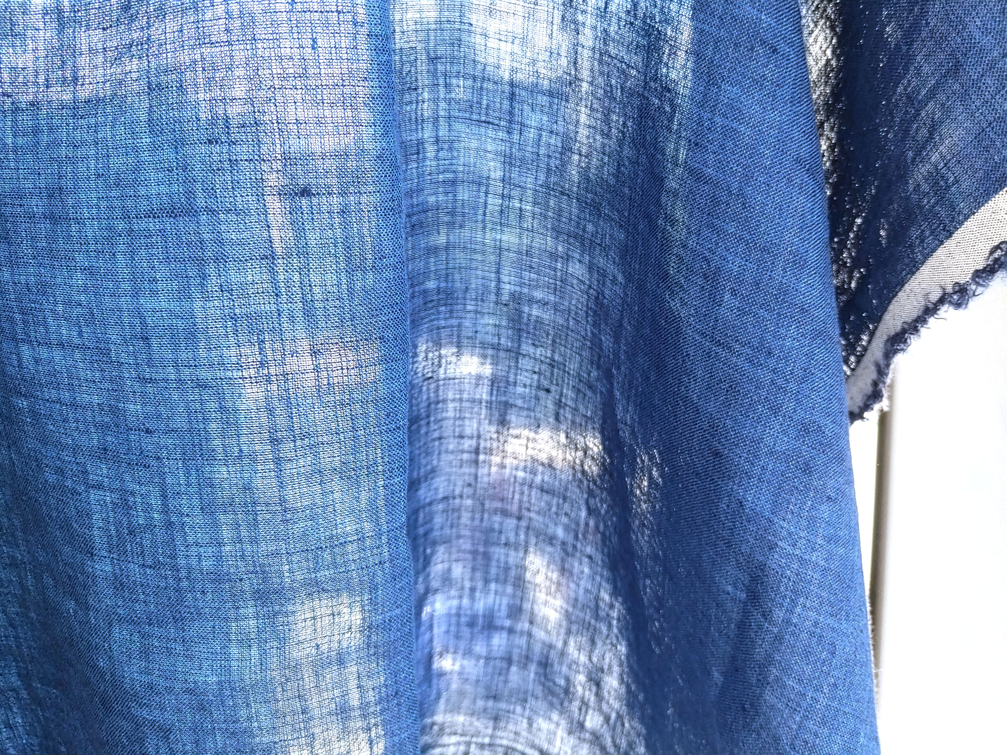 1y precut : Navy Chambray Linen Fabric  – Light Weight, Soft, and Crisp with a Cool Touch