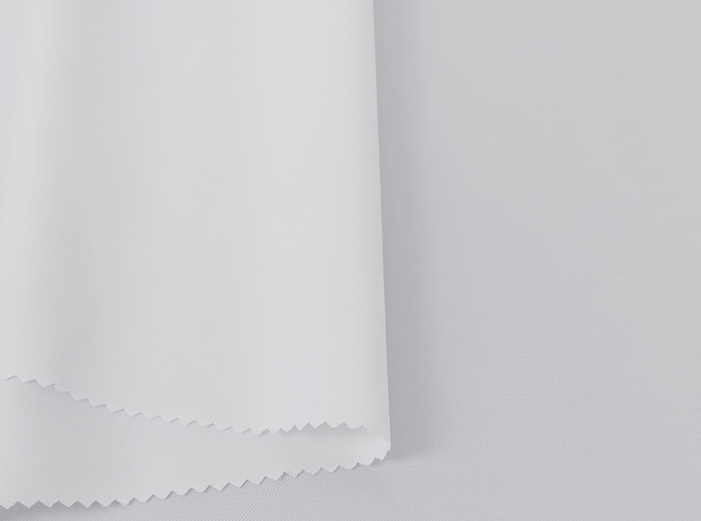 100% Polyester Twill Fabric – White, Subtle Stretch 2245