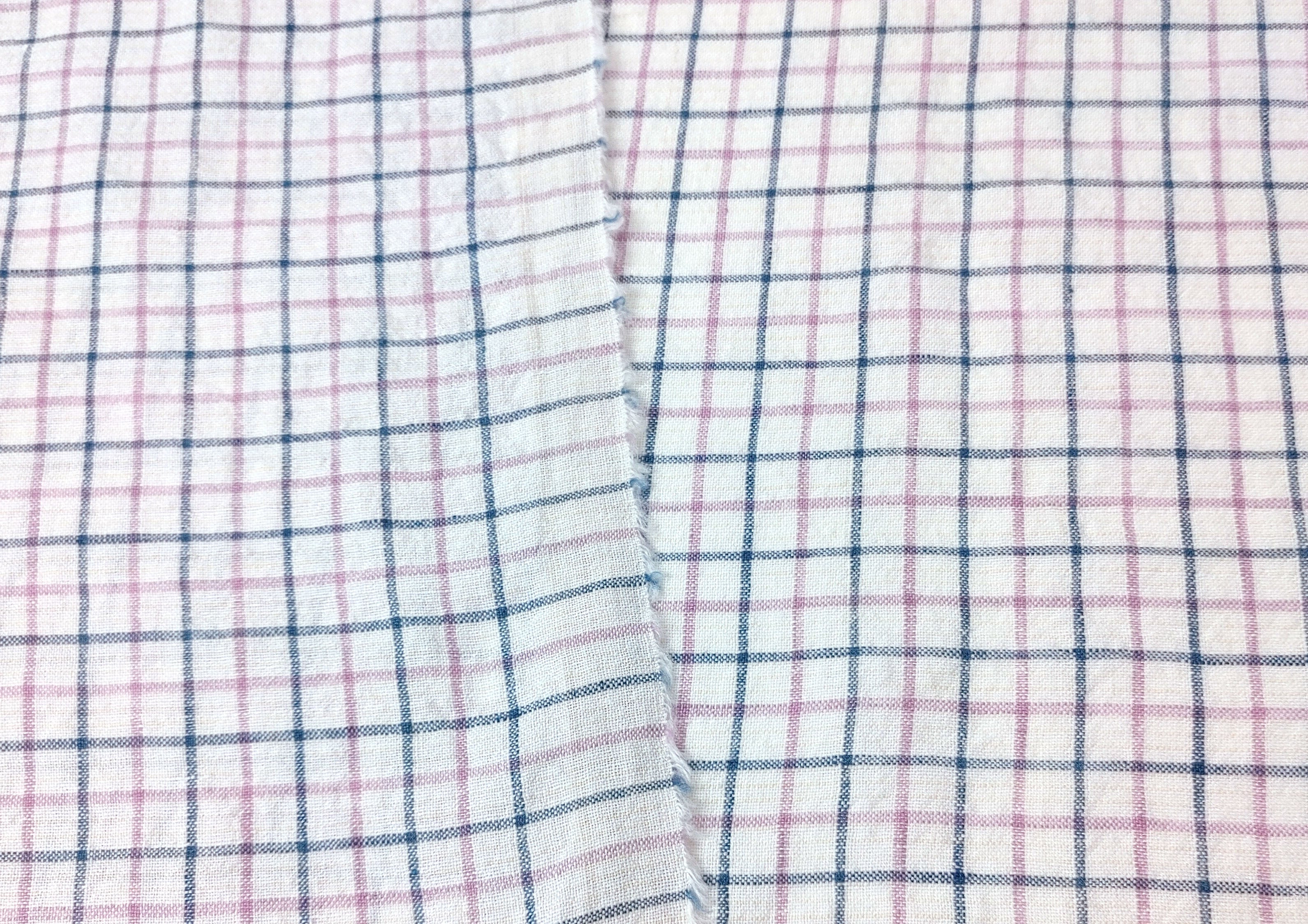 Ramie-Linen Harmony: Pre-Washed Softness in a Checked Design