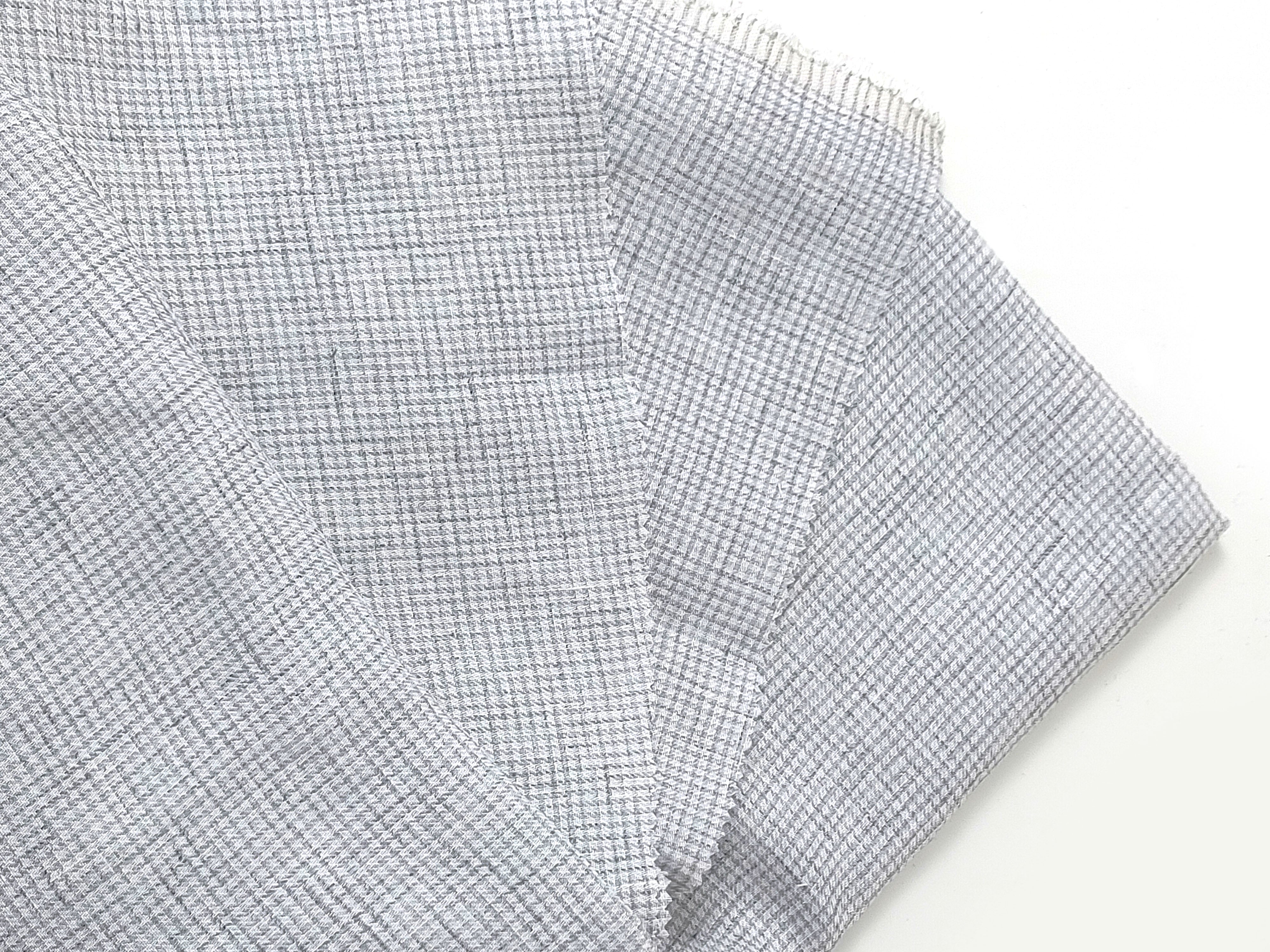 Subtle Gingham Check Linen-Polyester Fabric – Soft Handfeel, Melange Effect 7995 7996