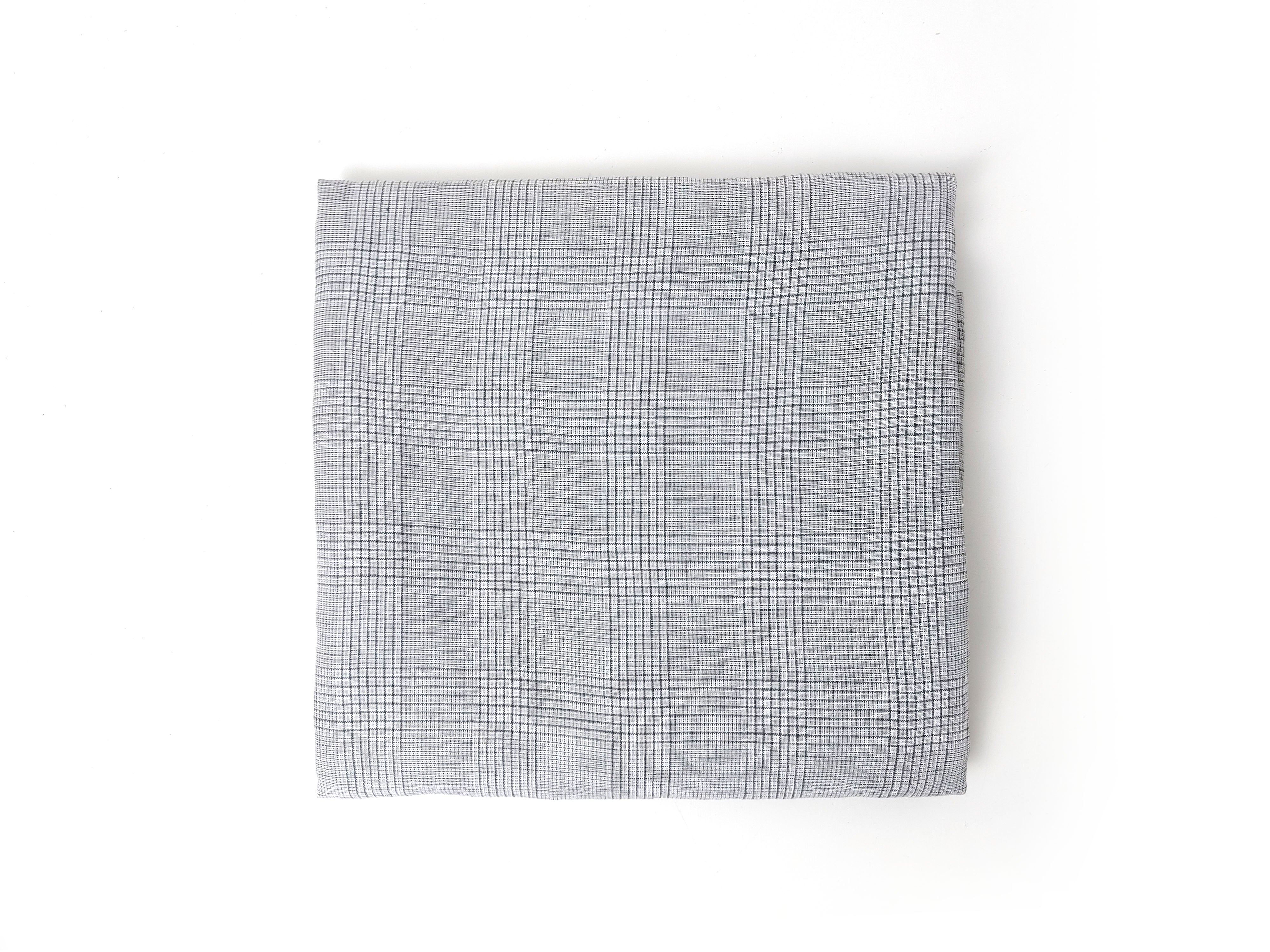 Grey Houndstooth Glen Plaid Linen Fabric – 100% Linen 8046