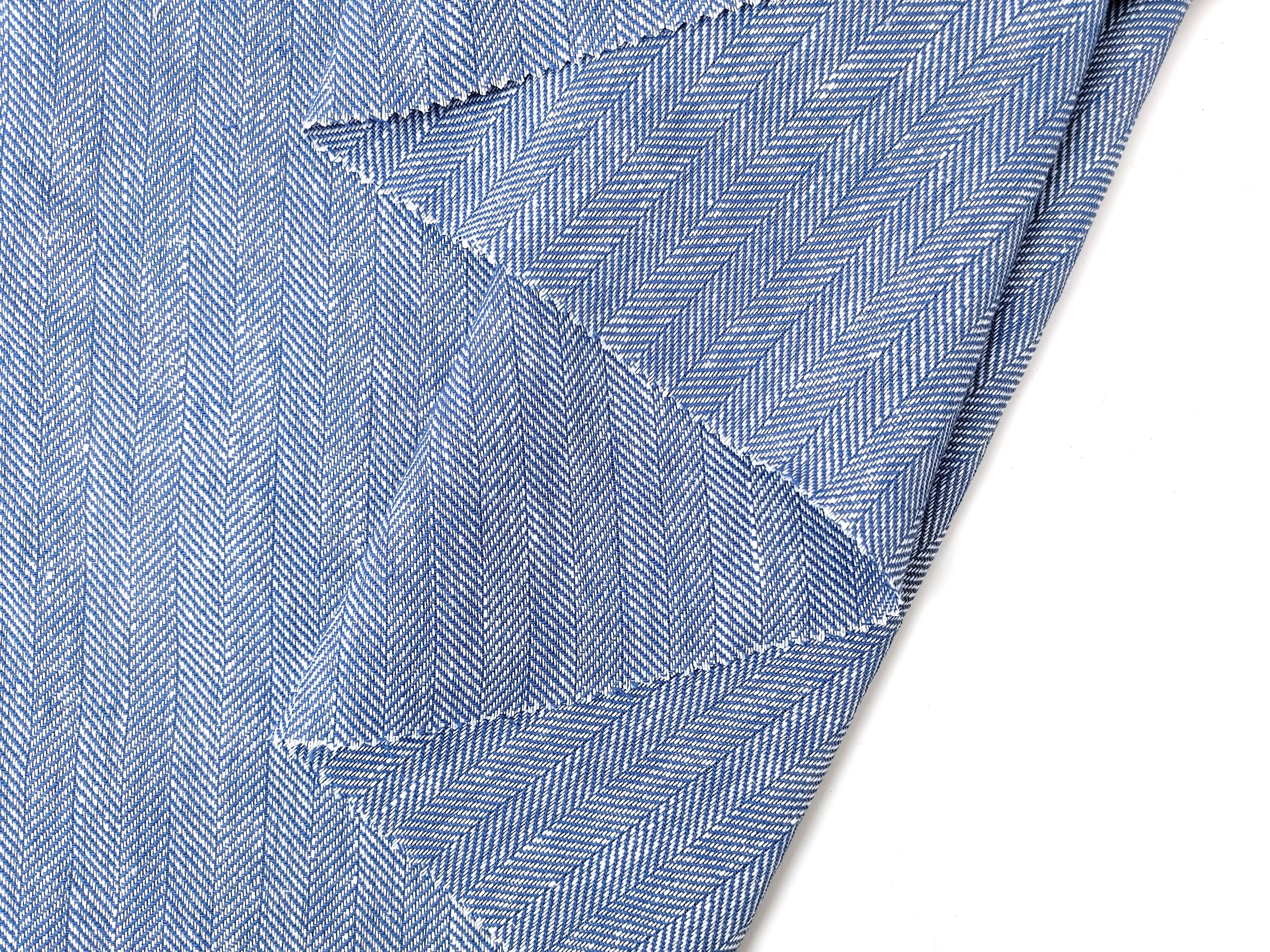 Linen-Cotton Herringbone Twill Chambray Fabric – Medium to Heavy Weight 8053 8054 8055