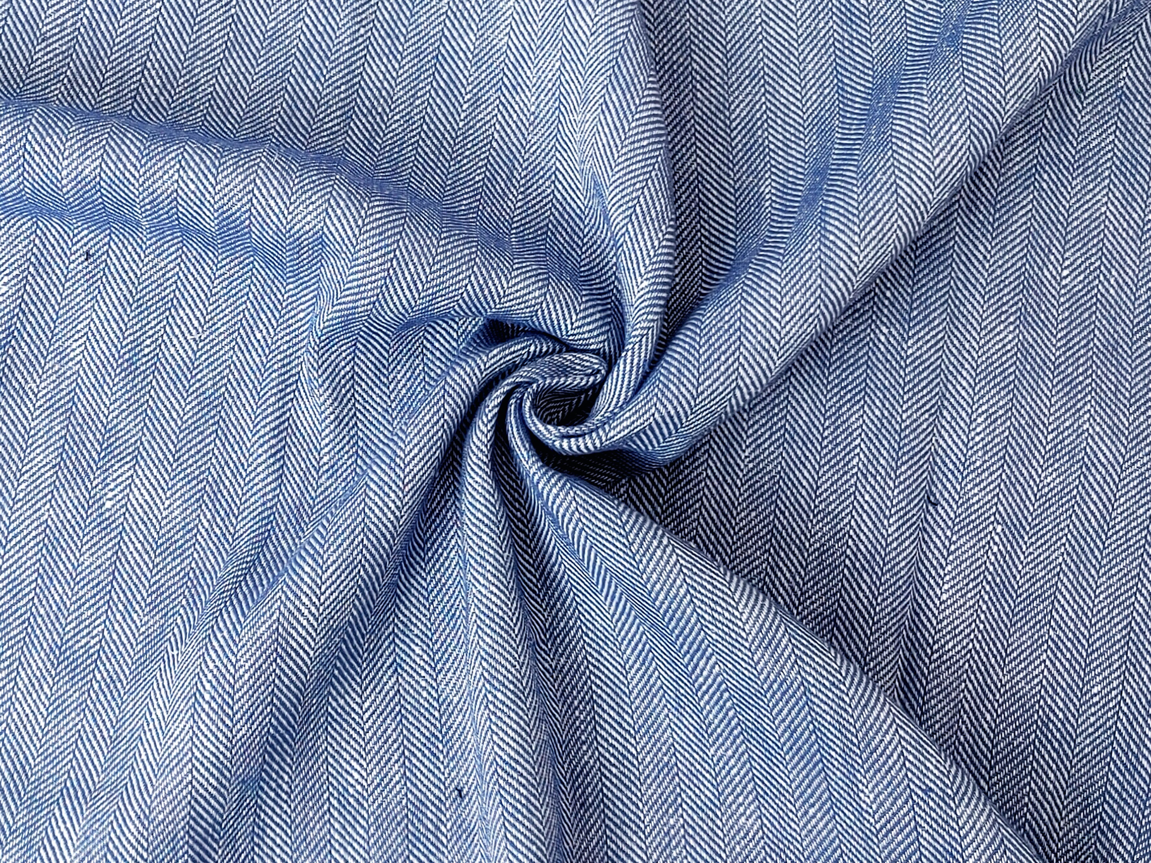 Linen-Cotton Herringbone Twill Chambray Fabric – Medium to Heavy Weight 8053 8054 8055