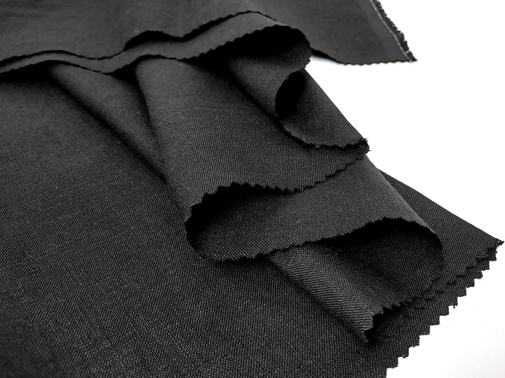 Black 100% Linen Fabric – Light-Medium Weight, Soft Touch 90003