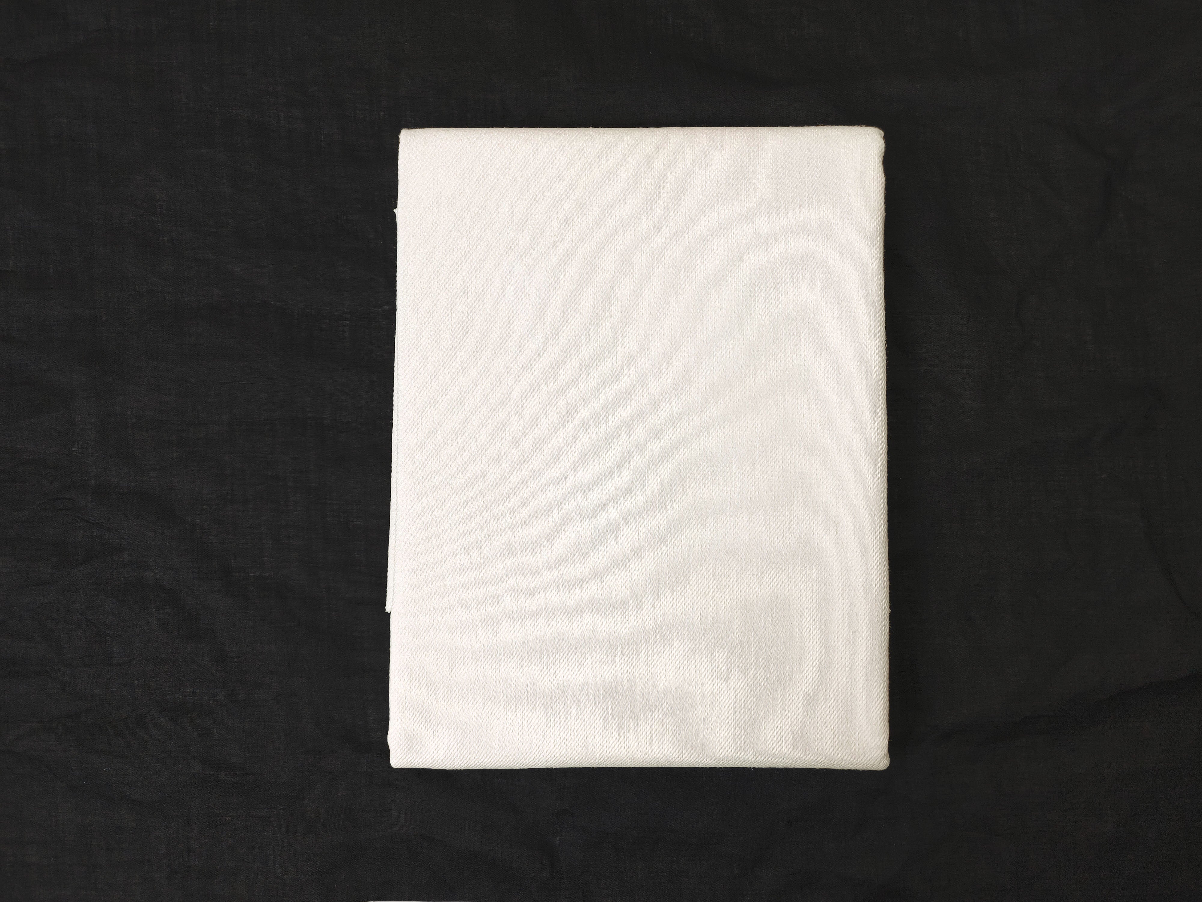 Ivory White Linen-Cotton-Polyester Fabric – Twill Weave, Soft & Pre-Washed 8071