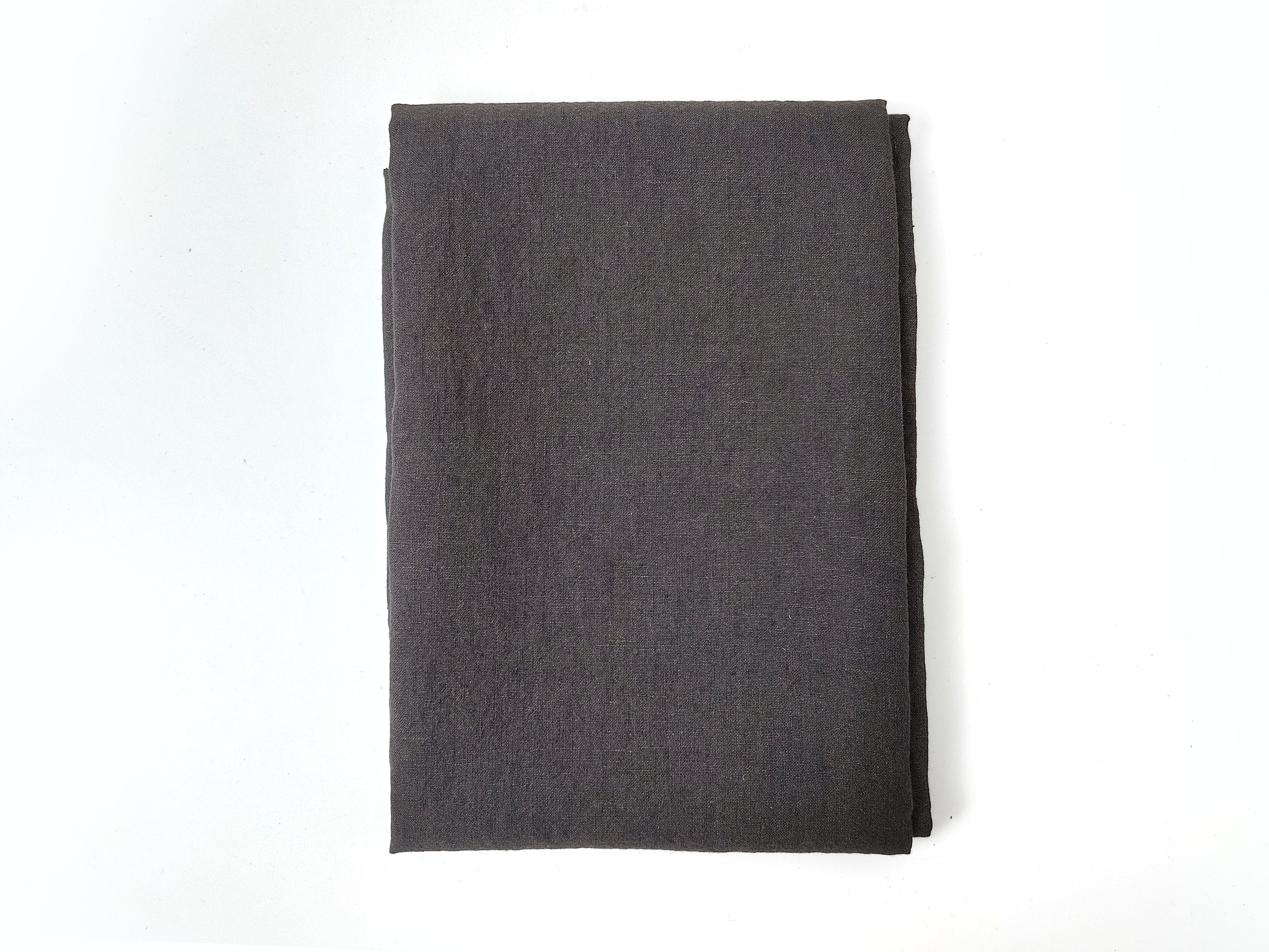 High-Twist 100% Linen Fabric – Soft, Cool, and Textured in Brown & Dark Grey 8001 8002