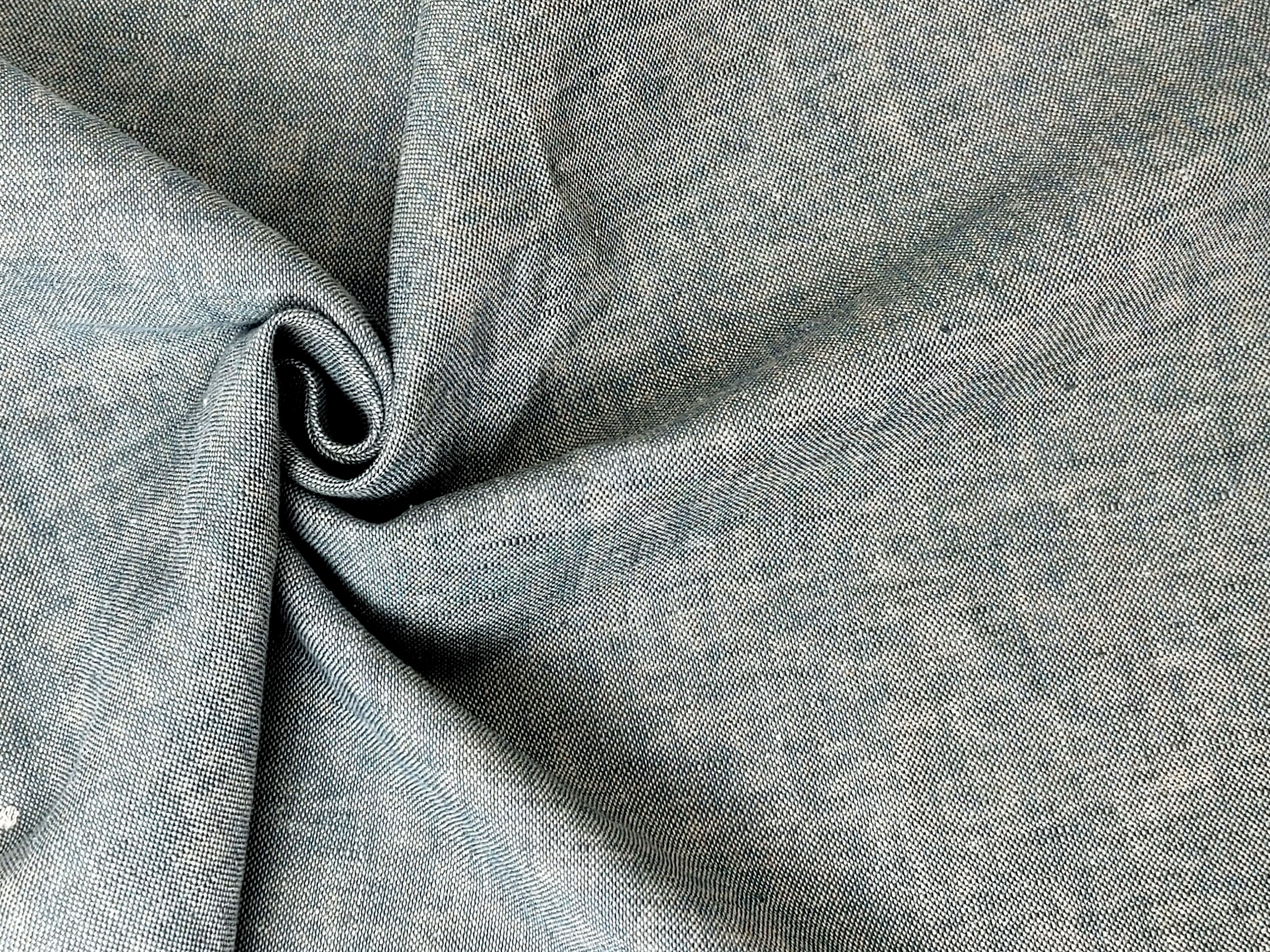 Linen-Cotton Blend Chambray Fabric – Mat Weave with Contrast Weft 8056 8057 8058 8059