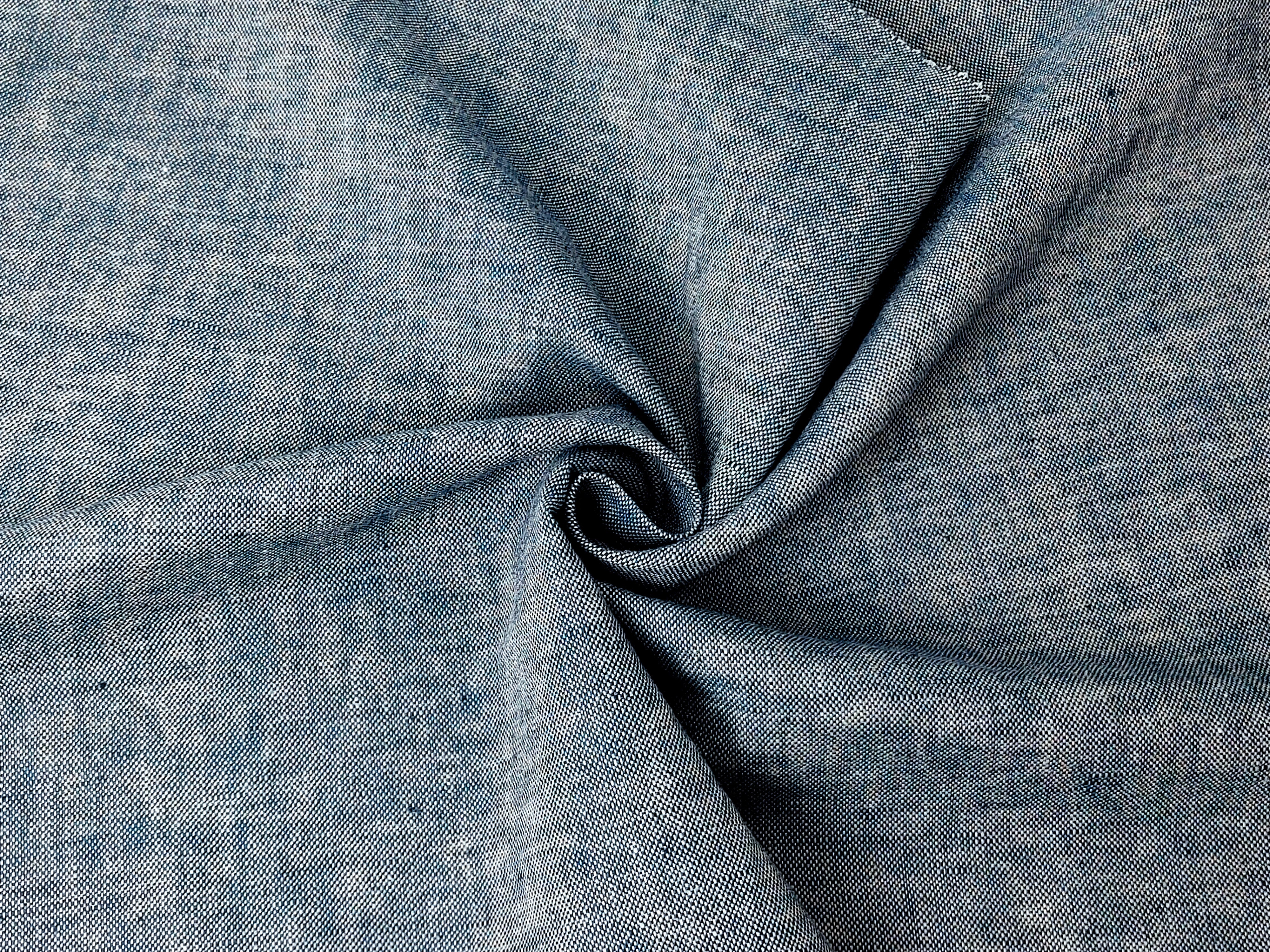 Linen-Cotton Blend Chambray Fabric – Mat Weave with Contrast Weft 8056 8057 8058 8059