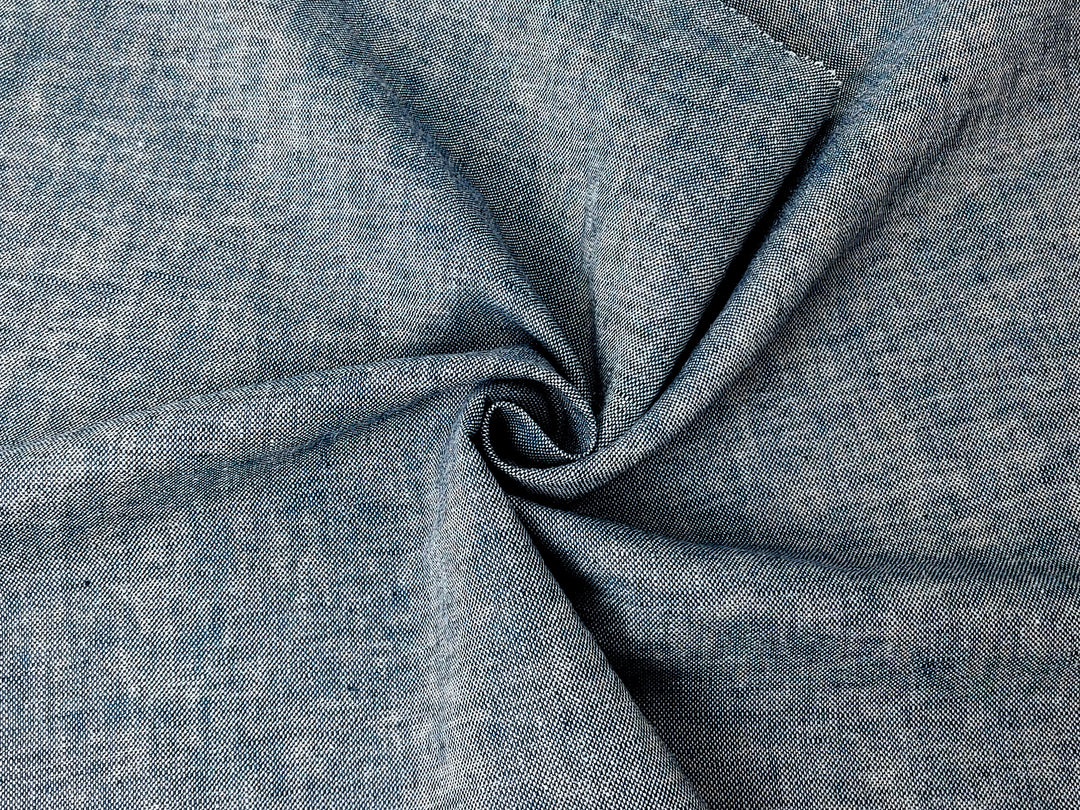 Linen-Cotton Blend Chambray Fabric – Mat Weave with Contrast Weft 8056 8057 8058 8059