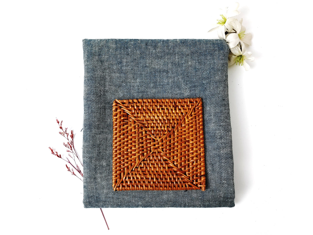 Linen-Cotton Blend Chambray Fabric – Mat Weave with Contrast Weft 8056 8057 8058 8059