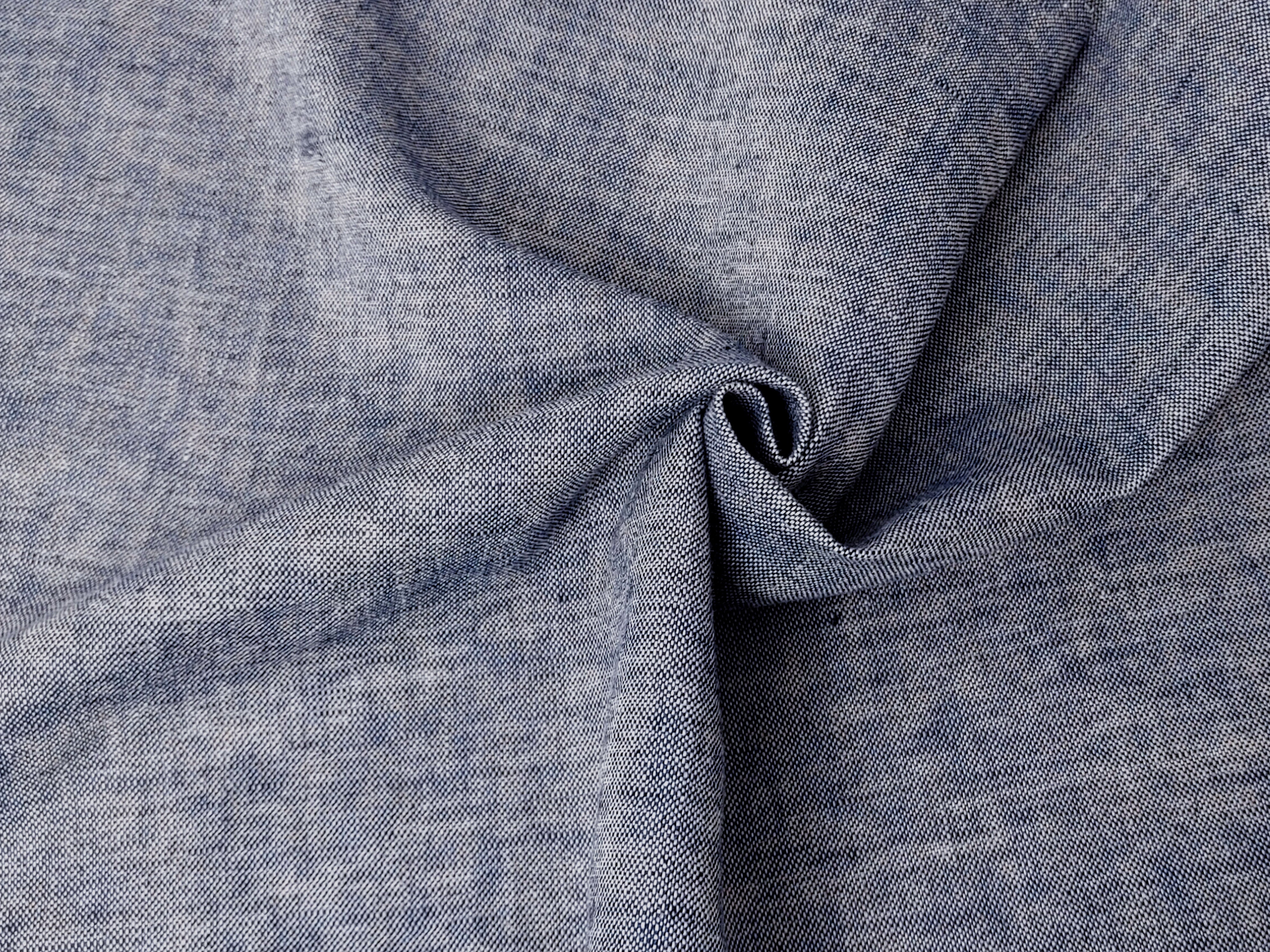 Linen-Cotton Blend Chambray Fabric – Mat Weave with Contrast Weft 8056 8057 8058 8059