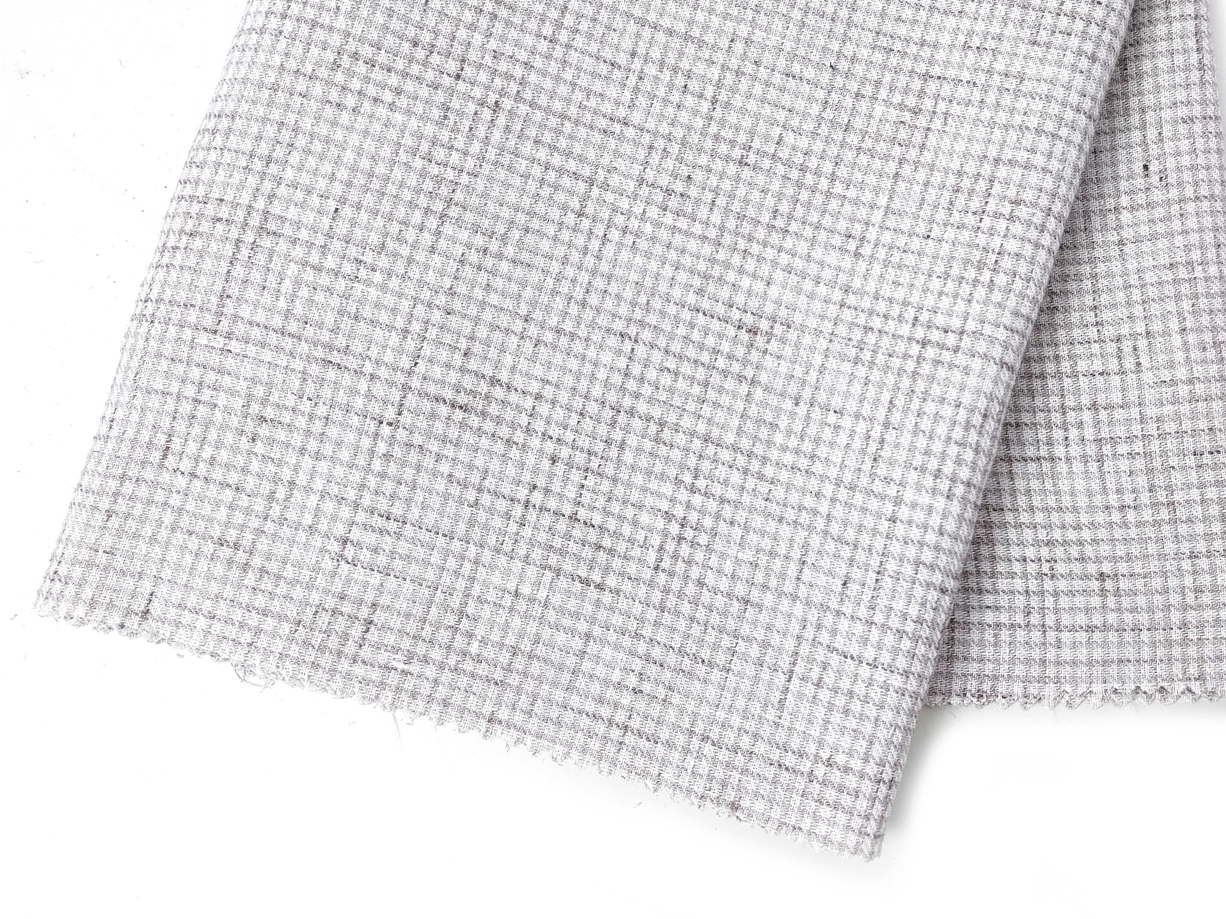 Subtle Gingham Check Linen-Polyester Fabric – Soft Handfeel, Melange Effect 7995 7996