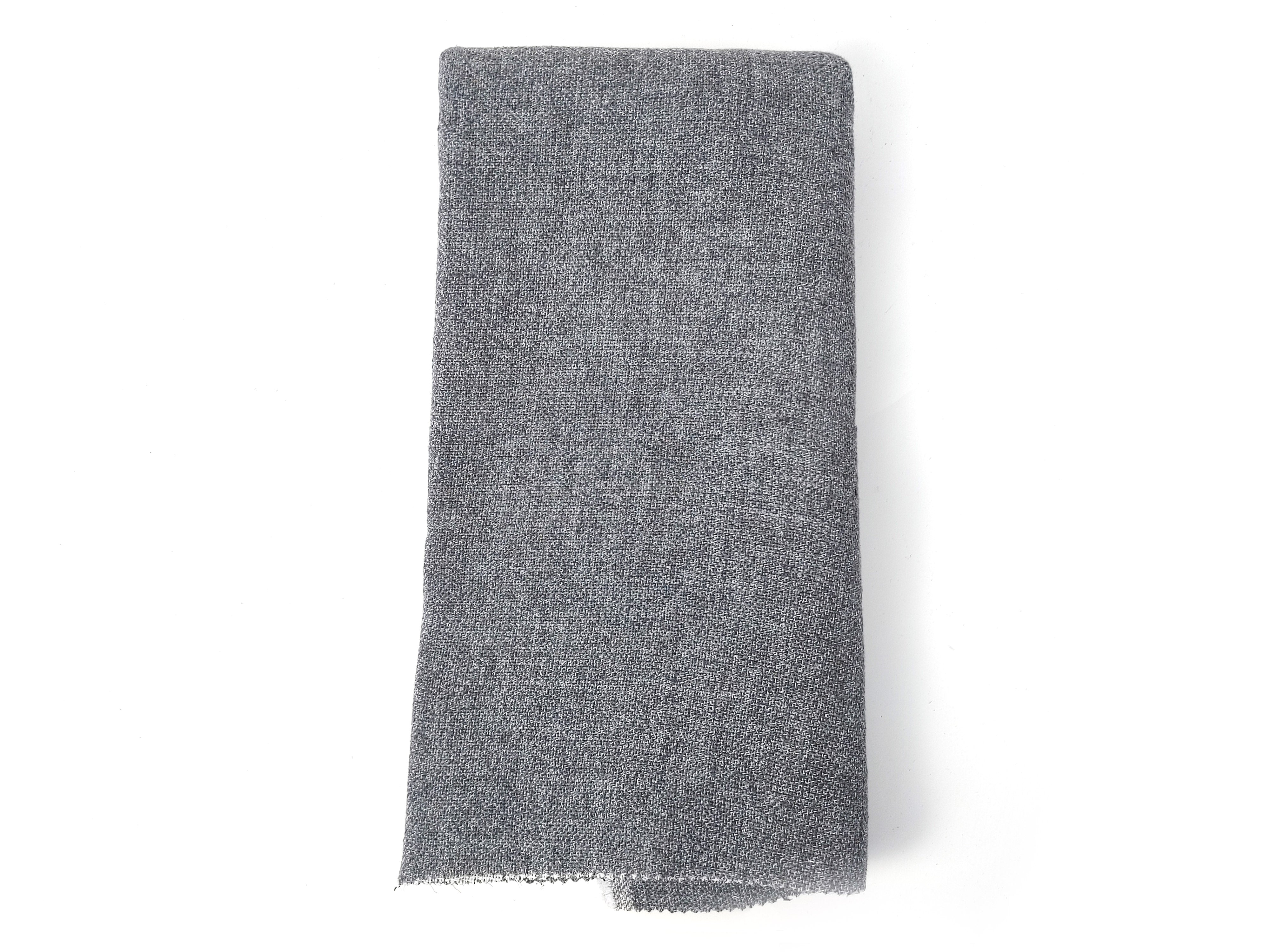 Double-Face Fabric: Grey Linen-Polyester Blend Front with Ivory Cotton Back 8090