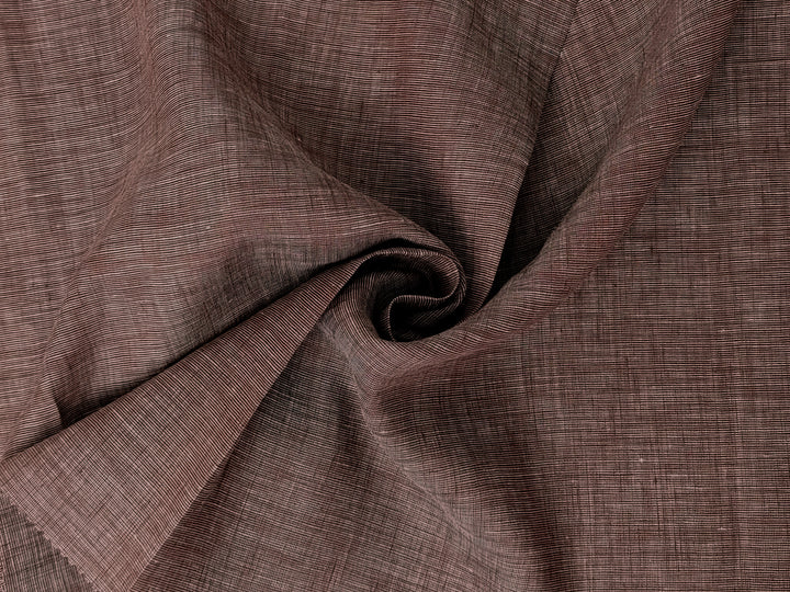 Brown Dot Chambray: 100% Linen Fabric with Soft, Pre-Washed Finish 3119