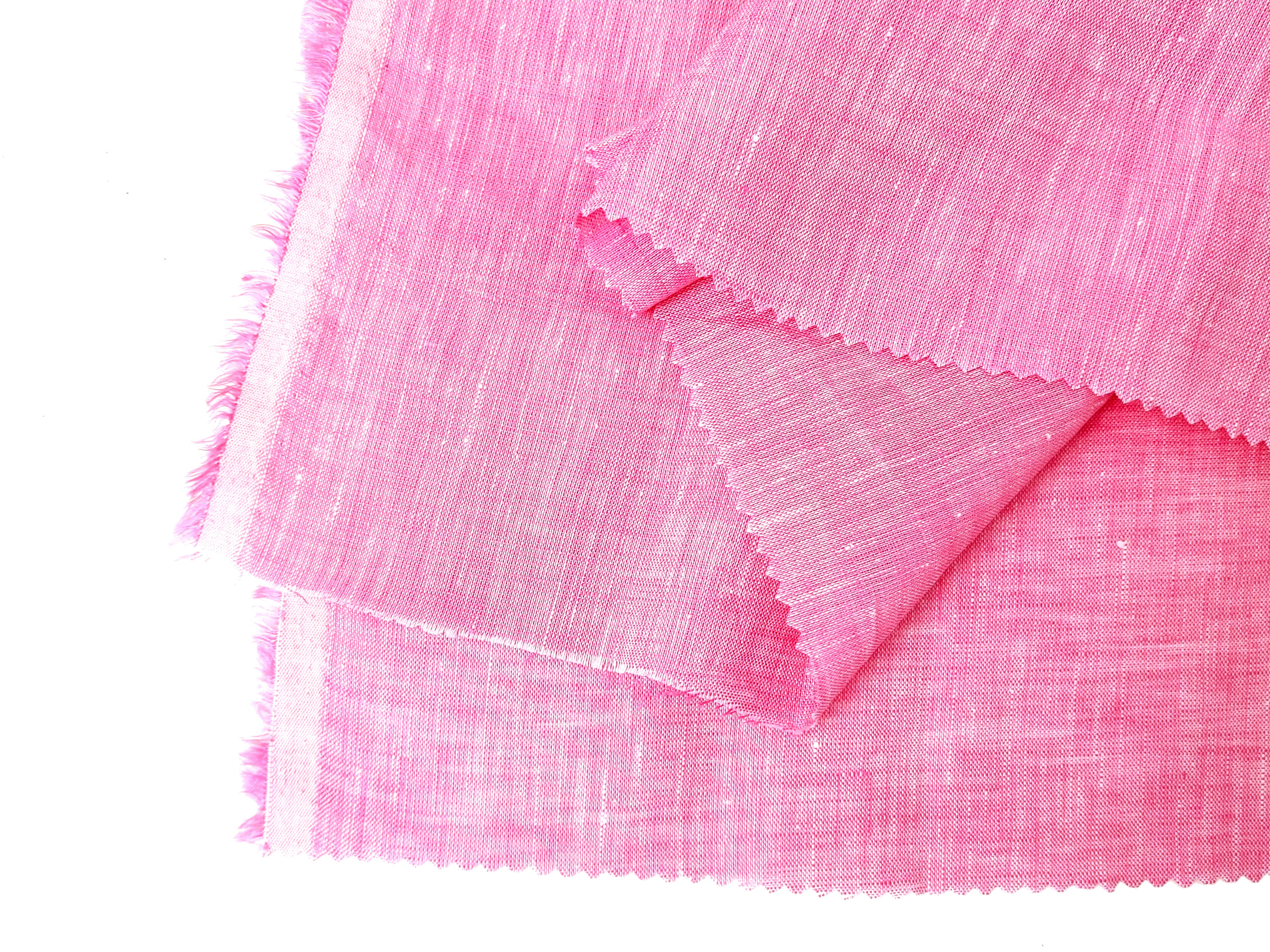 100% Linen Pink Chambray Fabric – Lightweight, Soft Pre-Washed 4098