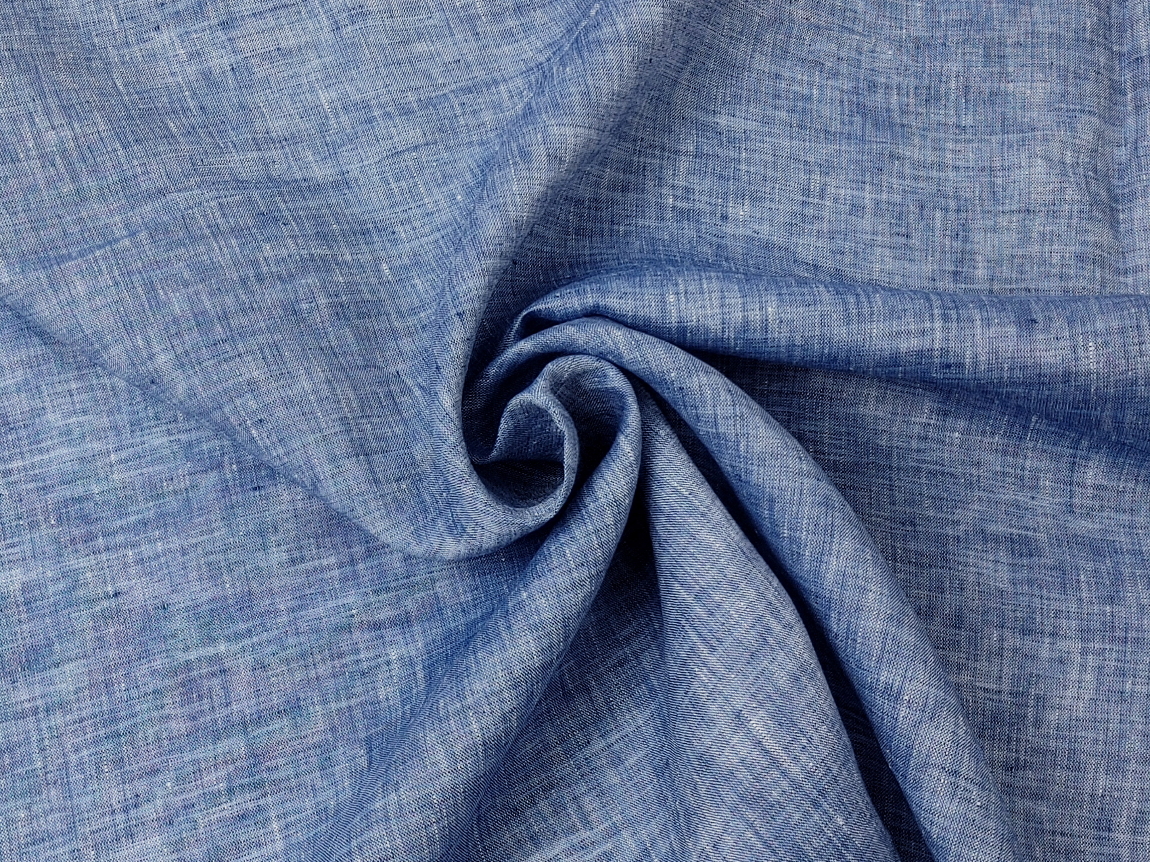 100% Linen Chambray Fabric – Soft Pre-Washed Lightweight 4918 4135